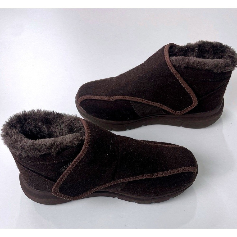 FitVille EasyTop Diabetic adjustable Fur Warm Boots Sturdy Arch Support Womens 8